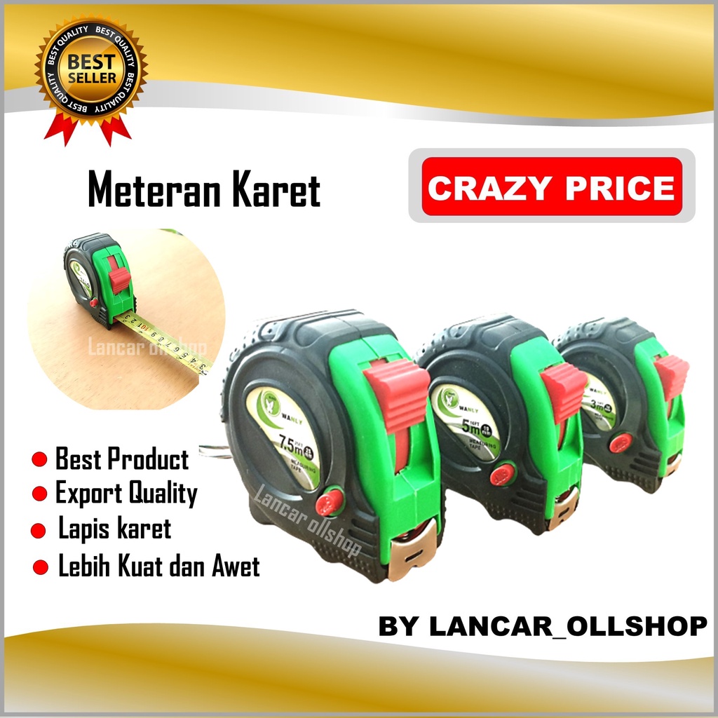 Meteran karet 7.5 meter / meteran murah / Meteran Tukang