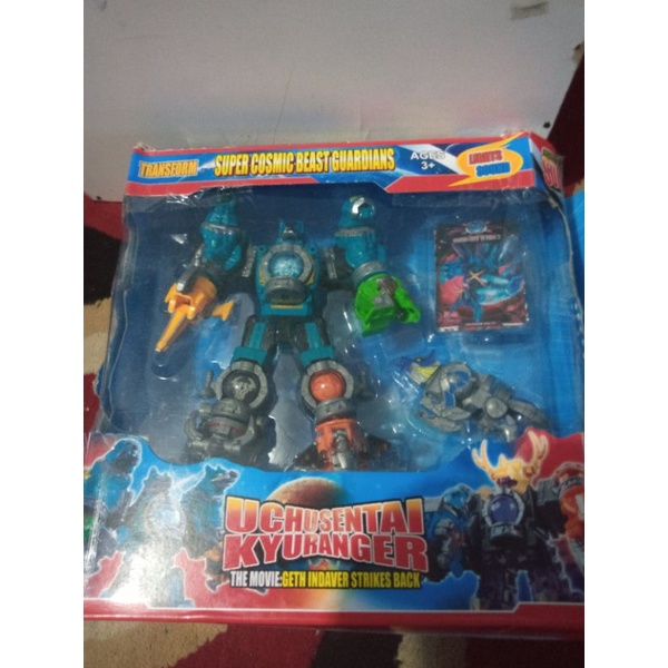 MEGA ZORD  UCHUSENTAI KYURANGER robot power ranger kondisii mantep kardus aga penyok barang baru stok lamaaarobot yg bisa d bongkar pasang ukuran cukup besar pokonya indah di mata untuk harga yg hemat