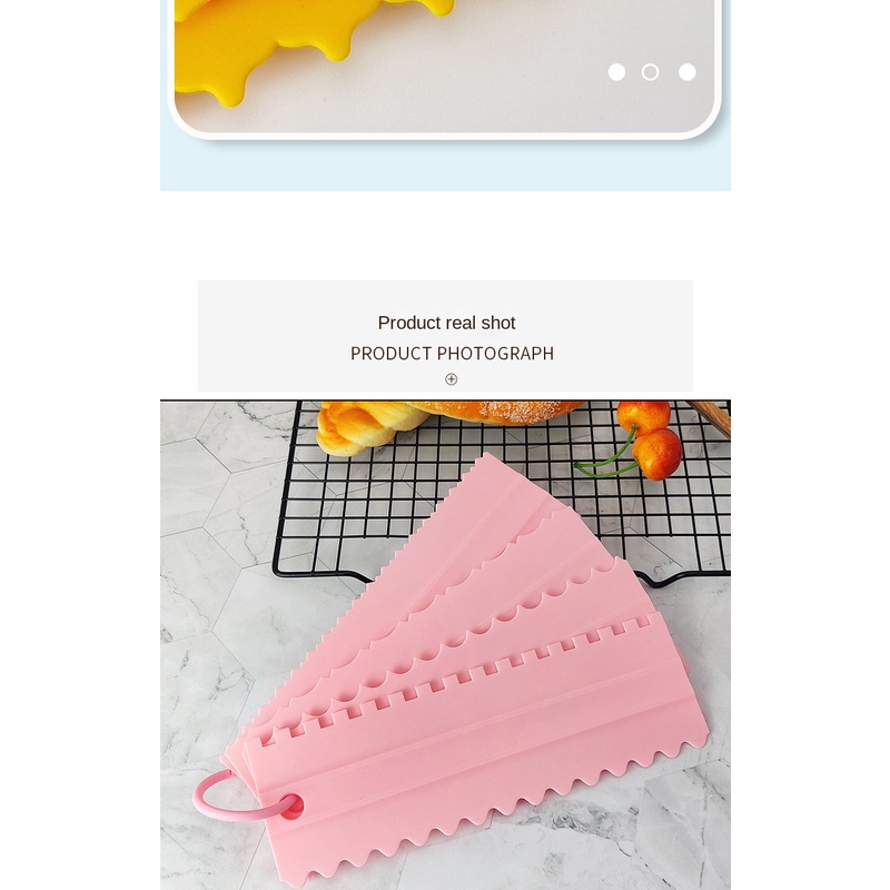 Mi.more 4pcs/set Scraper Butter Cream/Alat Dekorasi Kue/Pengikis Krim Kue