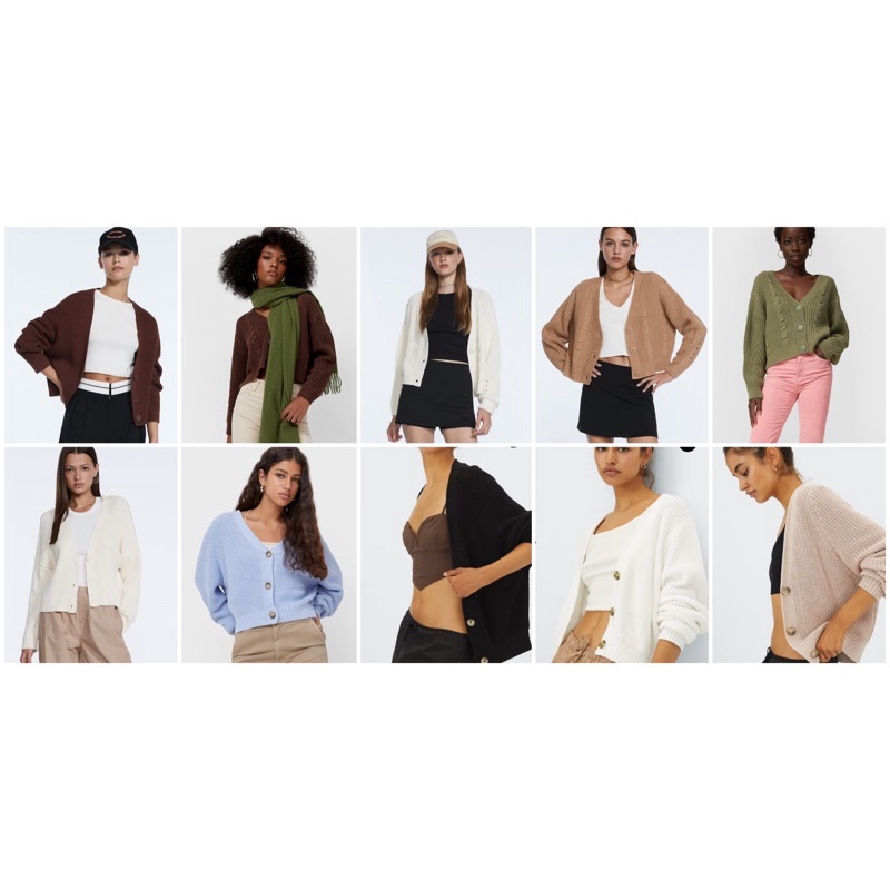 Ready Jasa Titip Jastip Oversize Cropped Outer Cardigan Pendek Polos Knit Rajut halus Cewek Stradiva