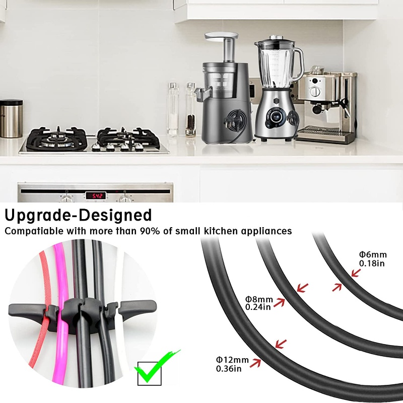 [Harga Grosir] Kabel 5lubang Penggulung Air Fryer Coffee Maker Oven Wire Winder Penjepit Kabel Dapur Reusable Fastening Cable Cords Organizer Penjepit Organizer Multifungsi