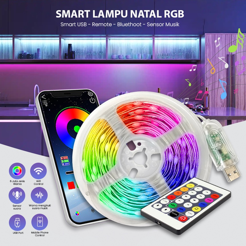 App Smart RGB Fairy Lights/Smart Lampu LED 5m &amp; 10m
