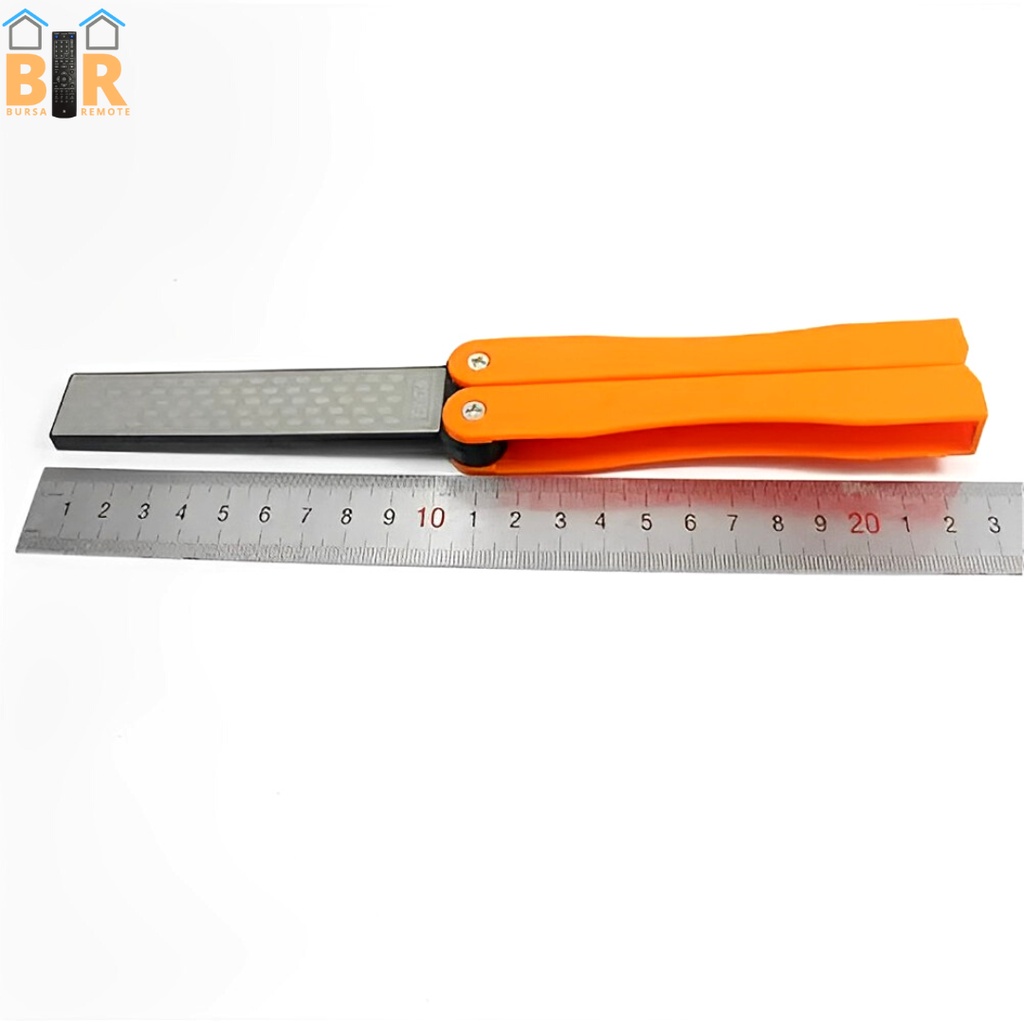 Alat Asah Pengasah Pisau Lipat 2 Sisi Asahan Portable Mini Grit 400/600# Warna Orange