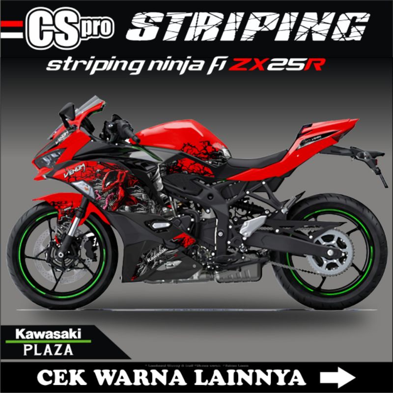 Striping Stiker Kawasaki Ninja ZX25R Motif Venom / Decal Motor Ninja Zx25R / Stiker List Variasi Nin