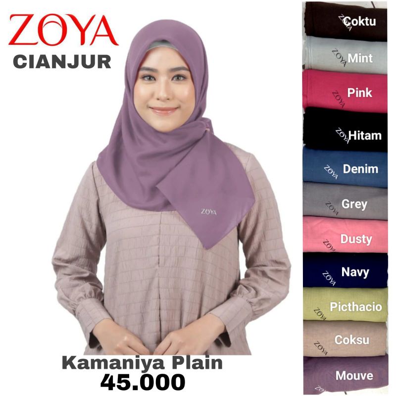 Zoya Kerudung segi empat polos dari Kamaniya plain scarf