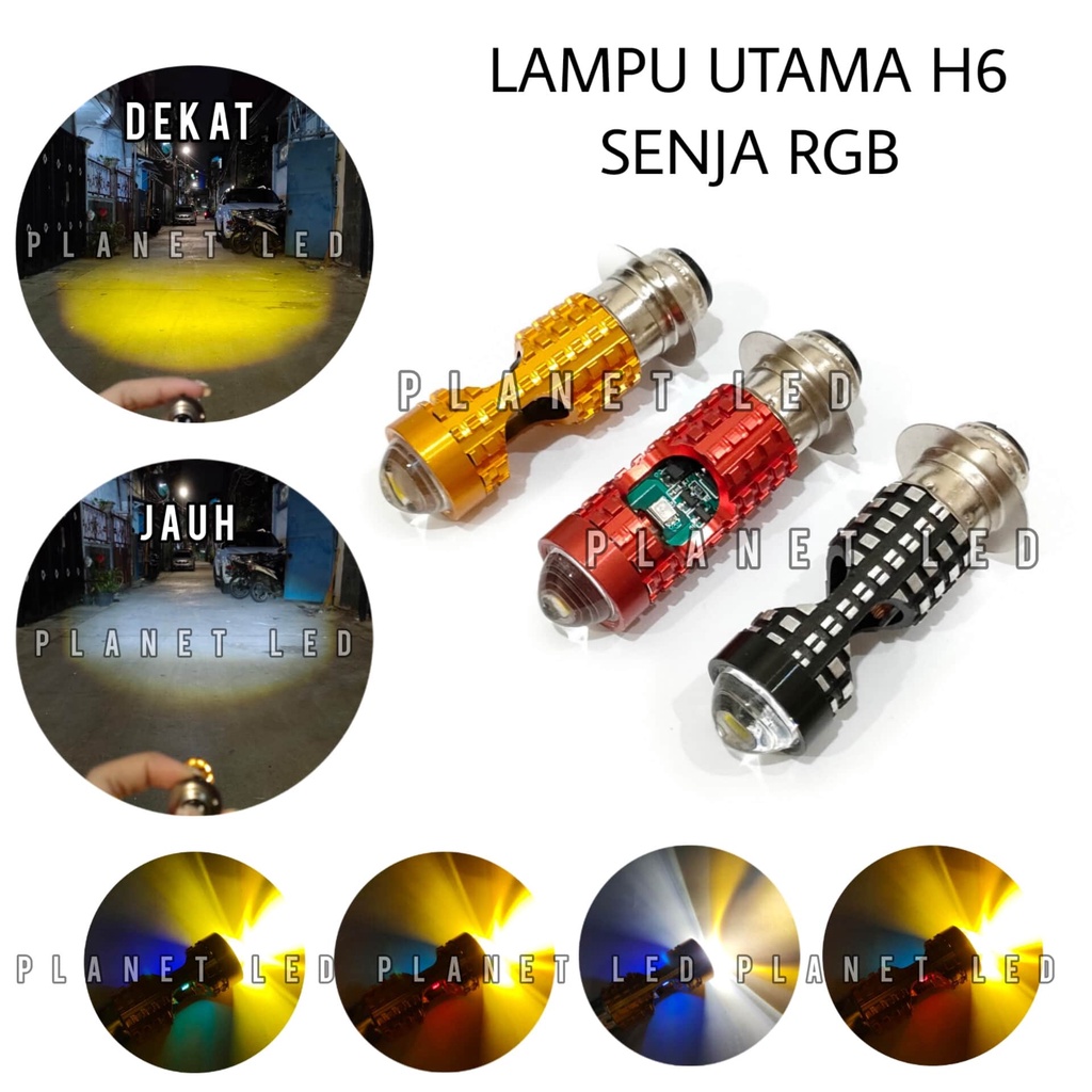 Lampu Utama LED H6 Senja RGB Tipe Sorot Laser MATIC BEBEK