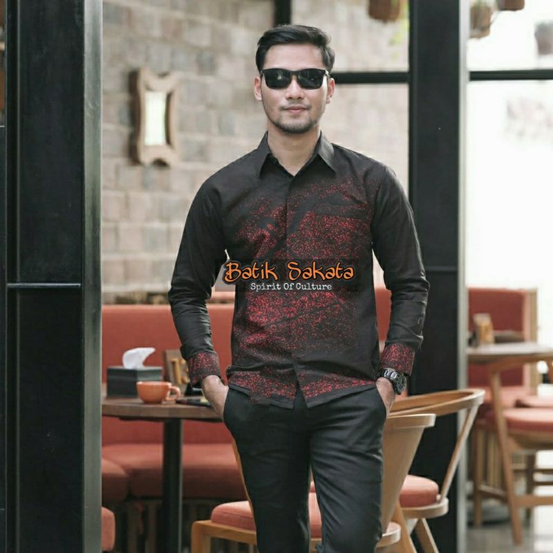 PRABANGGANA Kemeja Batik Pria Lengan Panjang Slim Fit Full Furing Jumbo Modern Premium Hem Atasan Cowok Anak Muda Dewasa Mewah Bahan Katun Printing Tangan Halus Tebal Seragam Kerja Casual Kantor Terbaru 2021 Solo Jogja Jakarta COD