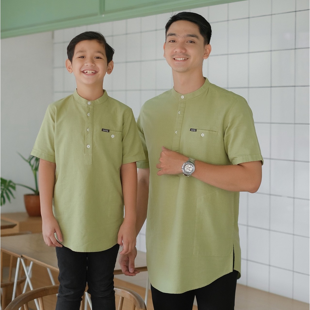 Koko Qurta Couple Ayah dan Anak Polos Sage Green