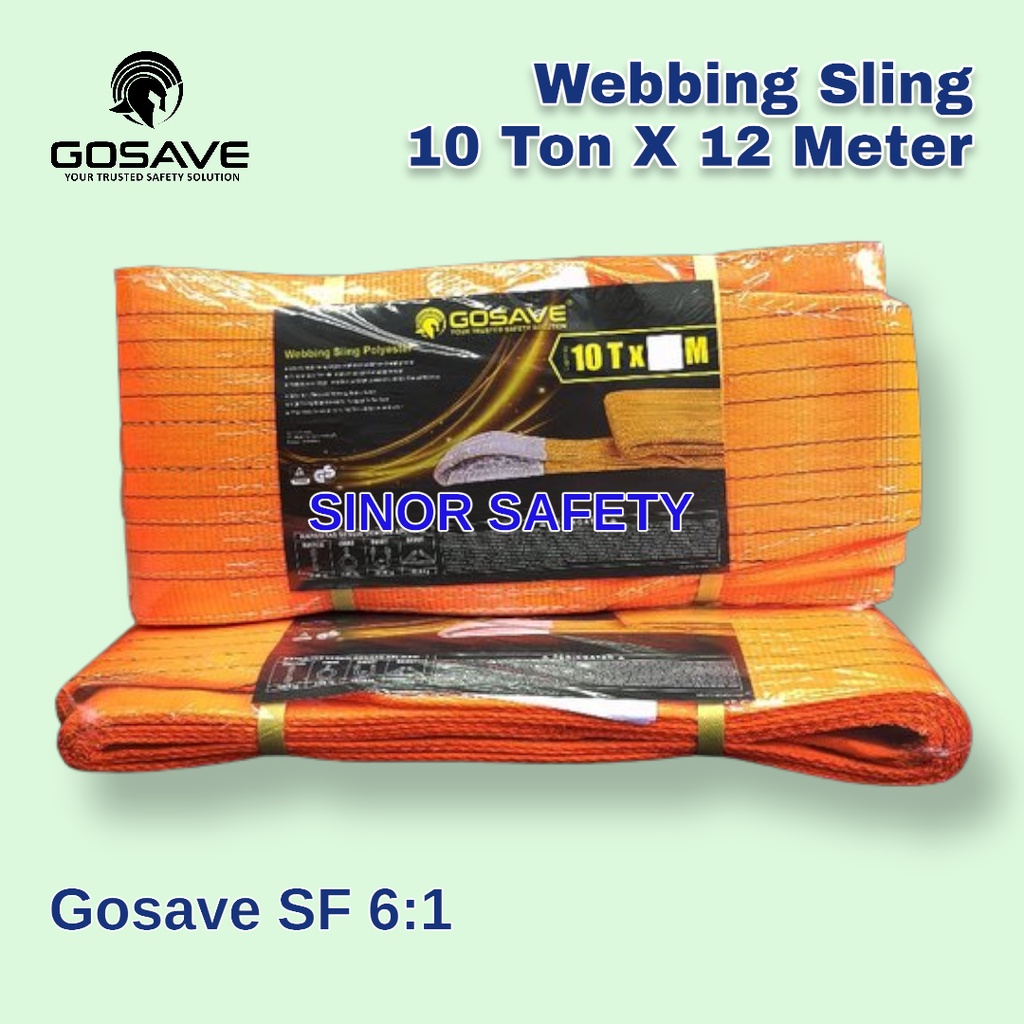 WEBBING SLING 10 Ton x 12 Meter Tali Pengikat Pengangkat Safety