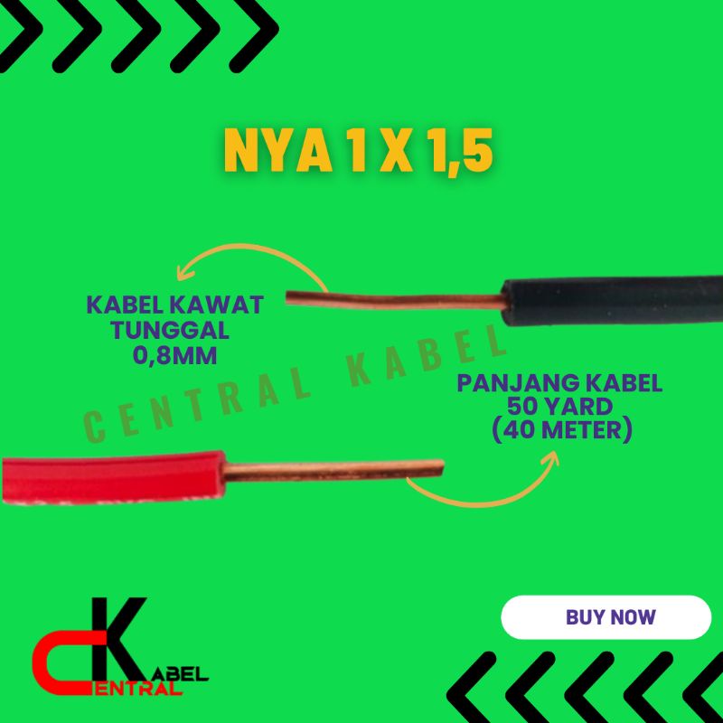 KABEL LISTRIK KAWAT NYA 1 x 1.5 (50 YARD)