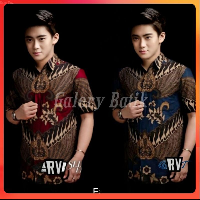 Batik Pria Lengan Pendek BSWART Batik HRB026 Kenongo Size M L XL XXL