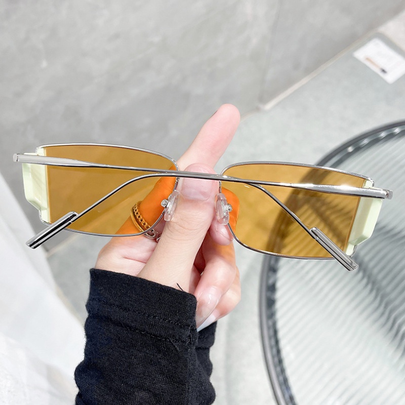 Kacamata Hitam Lensa Hip Hop Ocean Kacamata Bingkai Kecil Metal Untuk Pria Dan Wanita