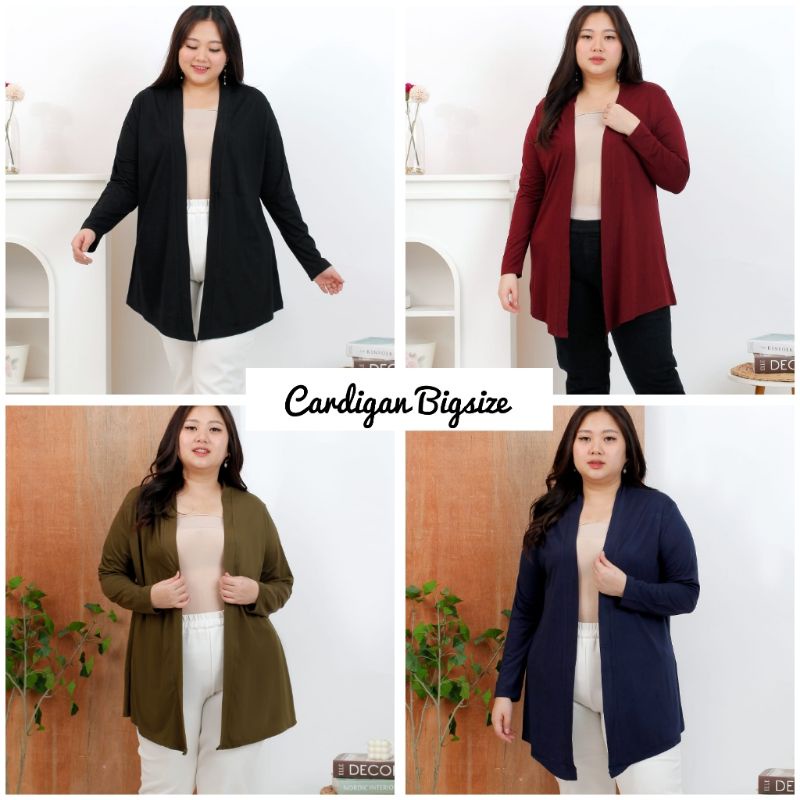 (LD 110 - 140cm) L-XXXL BIGSIZE CARDIGAN JUMBO OUTERWEAR CARDIGAN SPANDEX