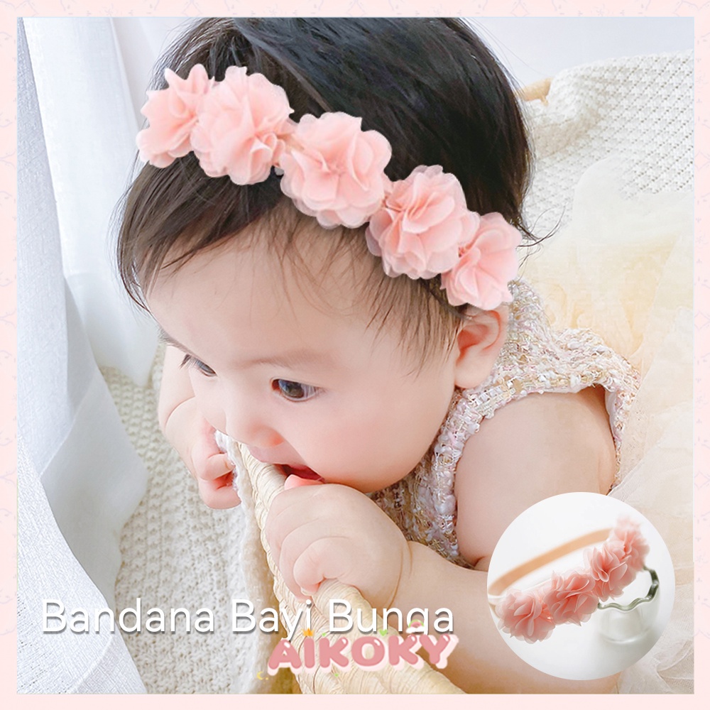 Aikoky Bandana Bayi Bunga/Bando Bayi Lucu/Headband Bayi Perempuan