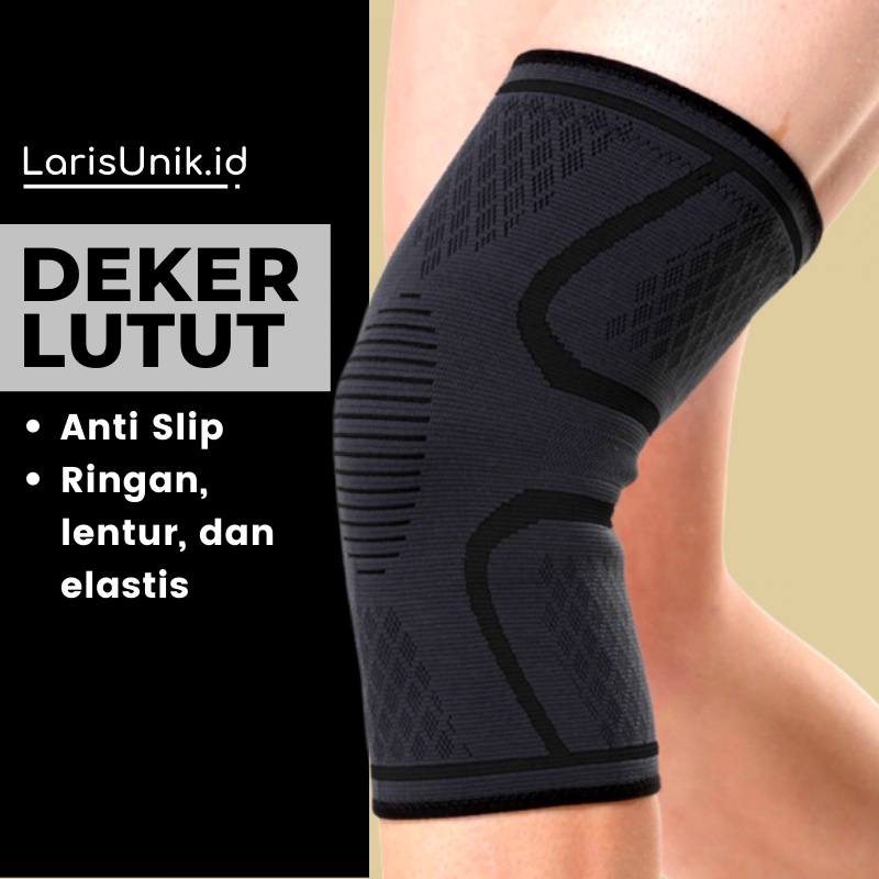 Deker Lutut Knee Compression Pad Support Alat Olahraga Perlengkapan Fitness Pelindung Kaki Elastis