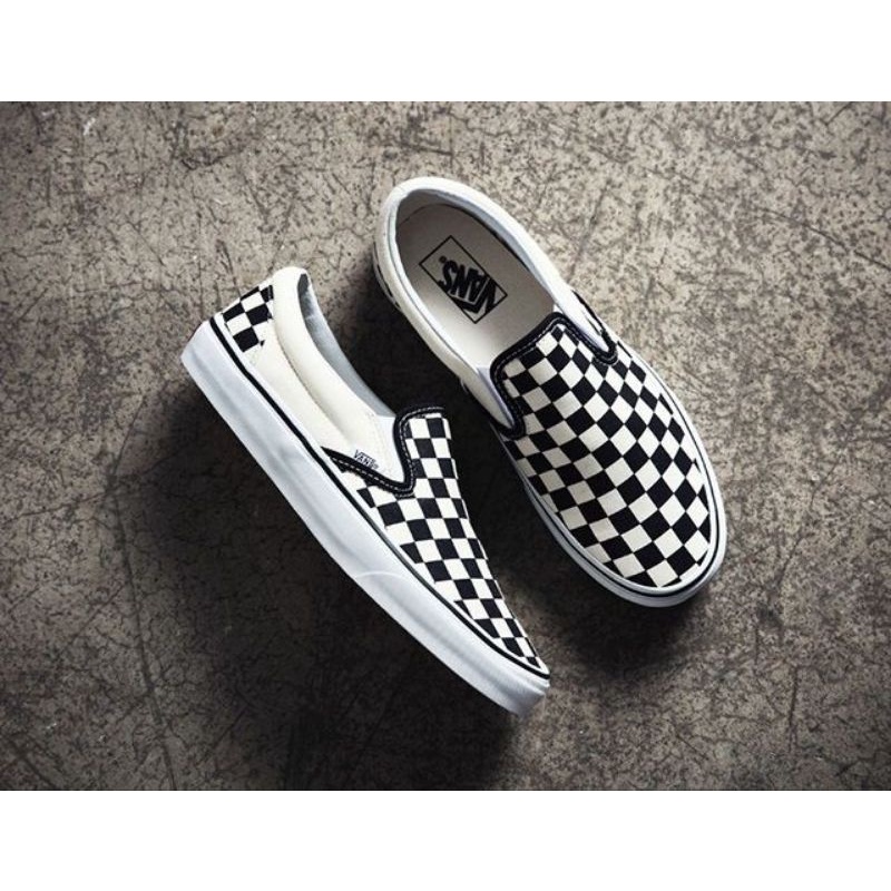 Sepatu vns slip on cekerboard