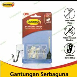 3 M Gantungan serbaguna Small Clear Wire Hook dengan perekat kuat 17067 CLR