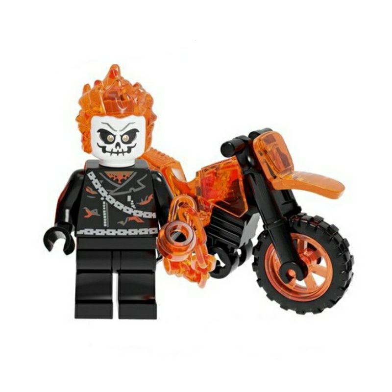 Mainan Balok Susun Minifigure Ghost Rider | Johnny Blaze Figure | Nicolas Cage | Avengers
