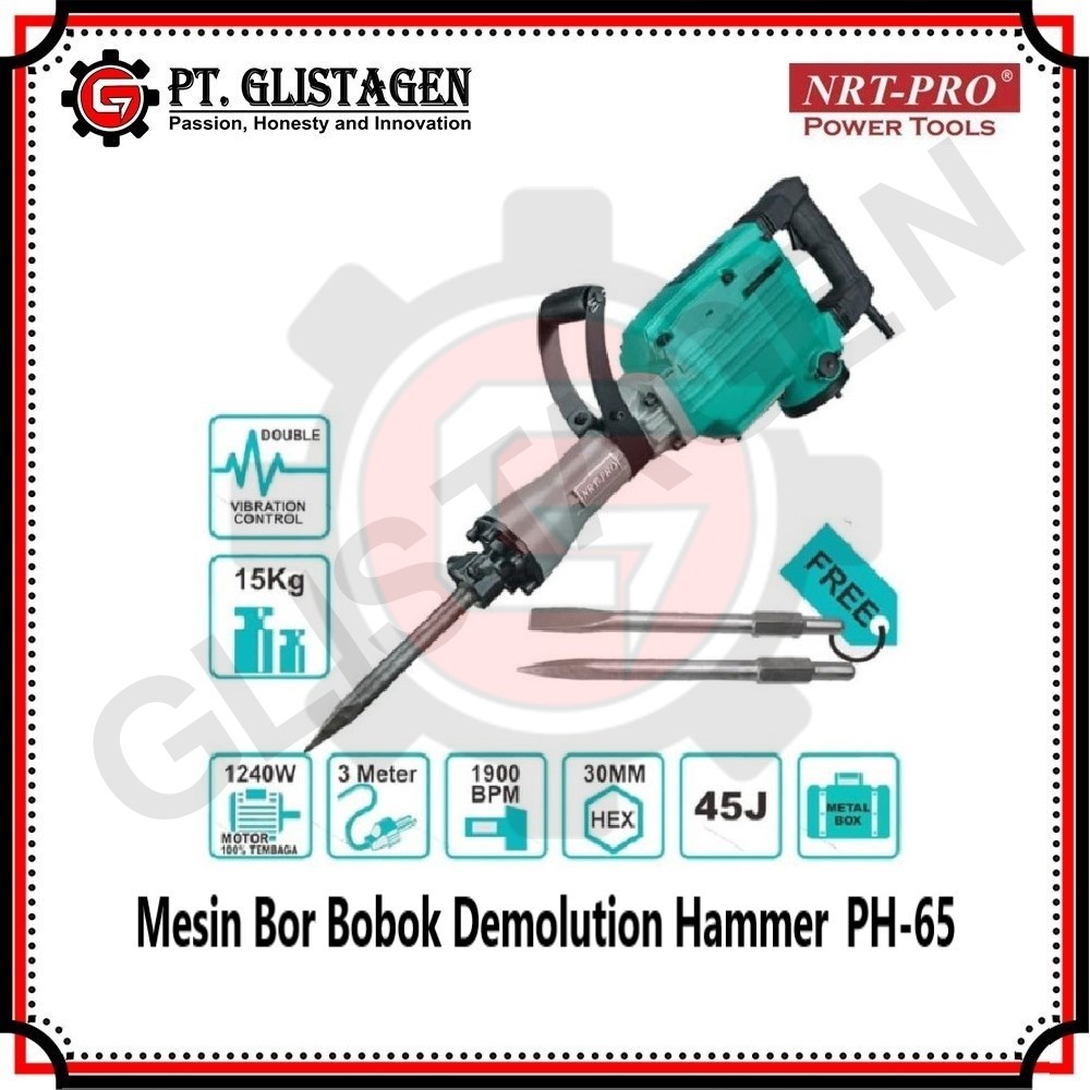 NRT-PRO PH65 Mesin Jack Hammer / Demolition Hammer / Mesin Bobok Beton