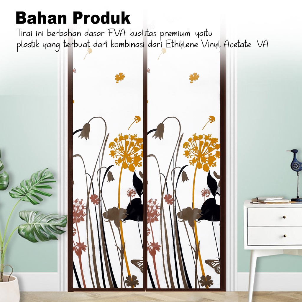 Tirai Magnet Anti Nyamuk Ruang AC Motif Terbaru Ukuran 100x210cm Bahan Plastik Peva Tebal Peralatan Perlengkapan Rumah Tangga Import - M3A - 88 Blanketstore