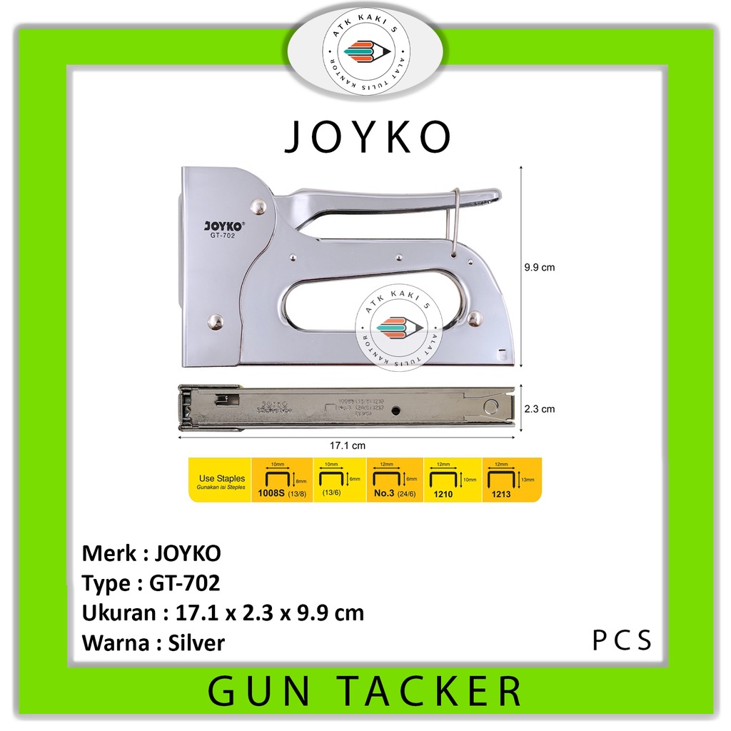 

JOYKO - Gun Tacker GT - 702 - Stapler Tembak - PCS