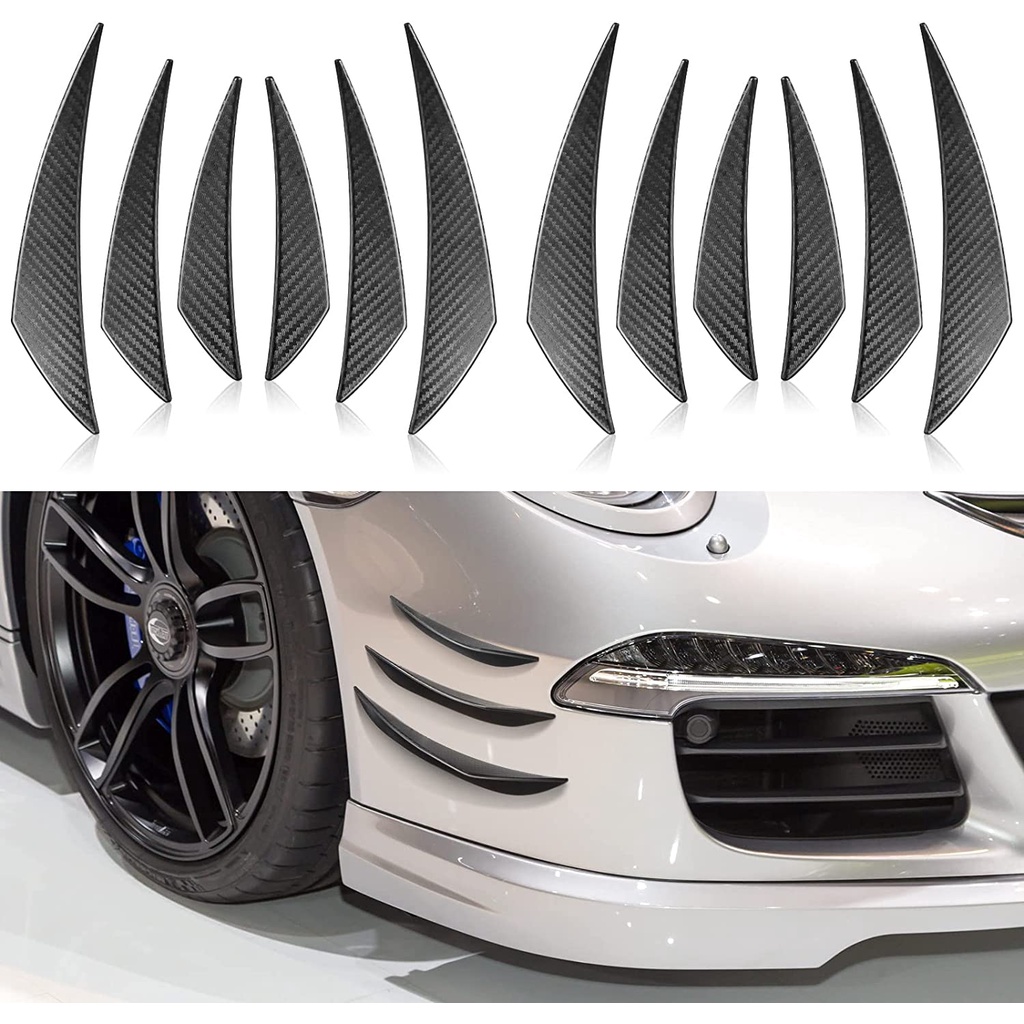 6 Pcs Carbon Front Bumper Splitter Lis Carbon Bumper Depan Mobil