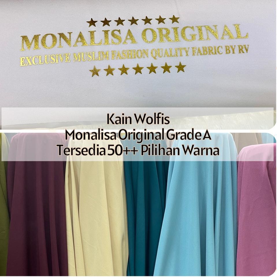 Ready Stok  BAHAN KAIN WOLFIS / WOLVIS MONALISA ORIGINAL POLOS 100% GOOD QUALITY