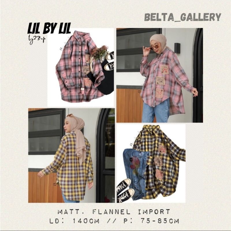 Kemeja Flanel Linen Premium Wanita Oversize Lengan Panjang Korean Style Ld 120 Ld 140