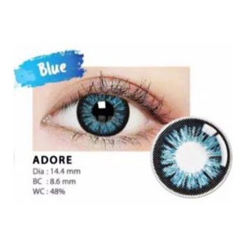 SOFTLENS MINUS DAN NORMAL ADORE BLUE 14.4mm (0.00 sd -8.00) LIVING COLOR GRATIS TEMPAT SOFLEN