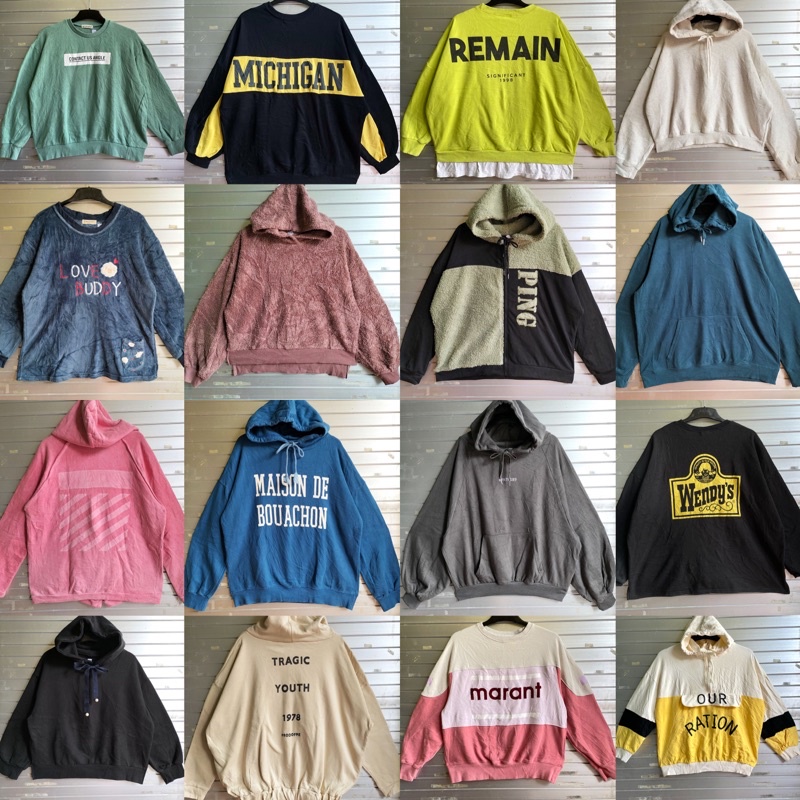 [VOL. 33] Sweater Hoodie Crop Oversize Lengan Balon