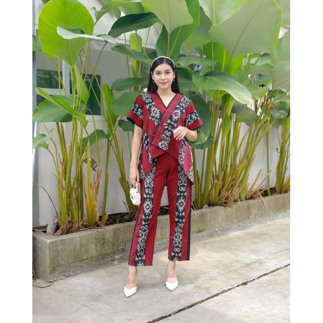 setelan tenun baju wanita outfit kondangan ootd