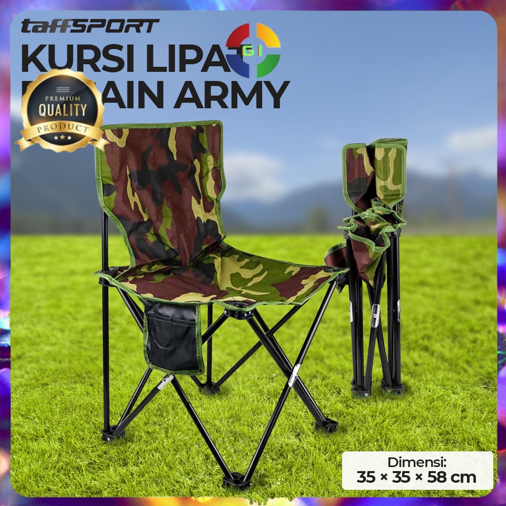 Kursi Lipat Kotak Portable Desain Army Green COD