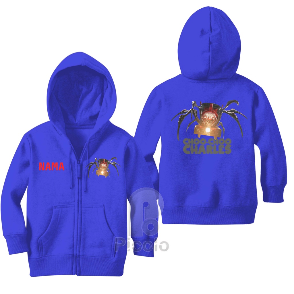 SWEATER HOODIE ZIPPER ANAK MOTIF CHOO CHOO CHARLES MONSTER KERETA API (FREE NAMA)