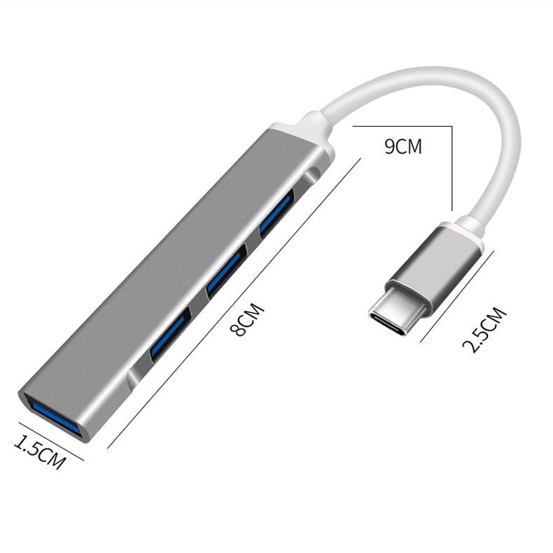 Adaptor 4in1 Multi-Interface USB 3.0 Type-C Converter 4port USB HUB Tipe-C Ke HUB USB Untuk Hp Tipe-C/mouse/Disk U/Kabel data Laptop/Antarmuka MacBook Baru