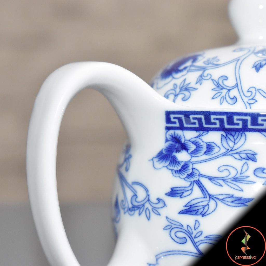 Teko 330ml  + 6 cangkir teh keramik blue &amp; white chinese tea set [705]