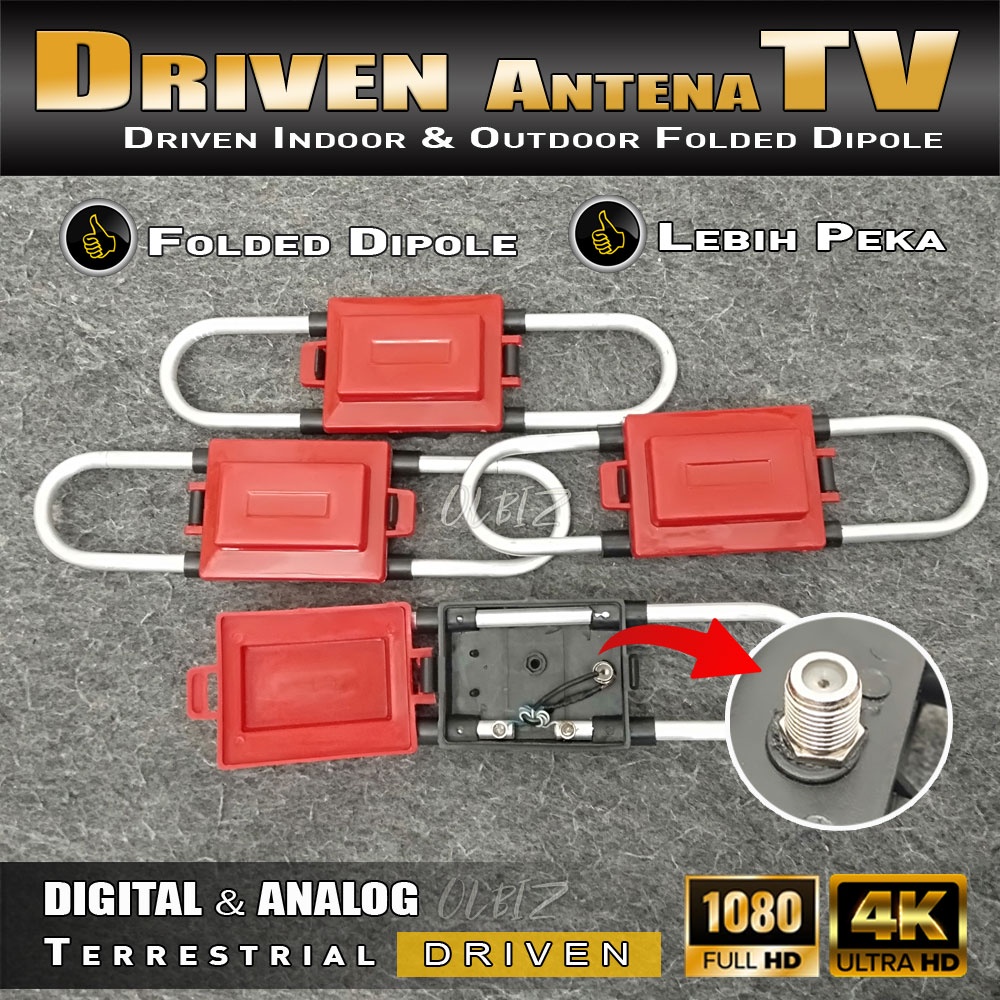Driven Antena TV Digital Folded Dipole Terbaik Ada Konektor dan Balun Peka Sinyal Murah