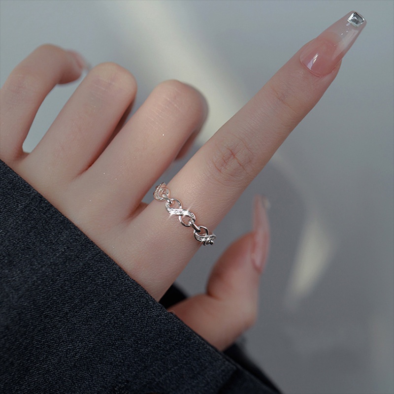 S925 Perak Cinta Tak Berujung Cincin Aksesoris Hadiah