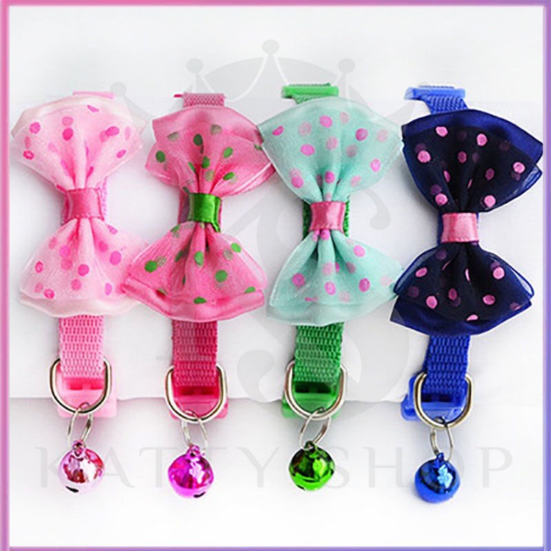 Bowknot Cat Necklace Cat Bell Collar Animal Interesting Accessories Cat Collar