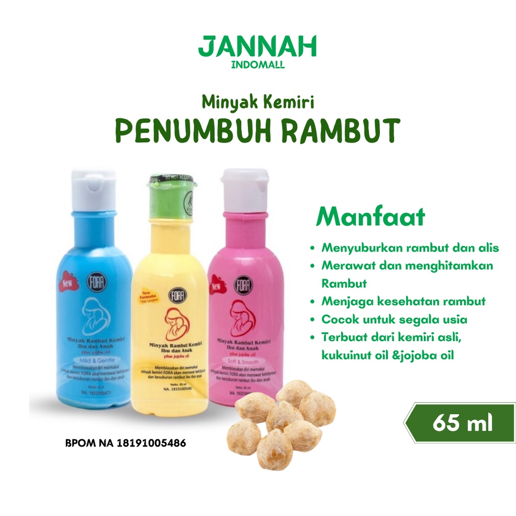 FORA Minyak Kemiri Penumbuh Rambut Bayi 65ml Plus Jojoba Oil Penumbuh Alis ORIGINAL FORA