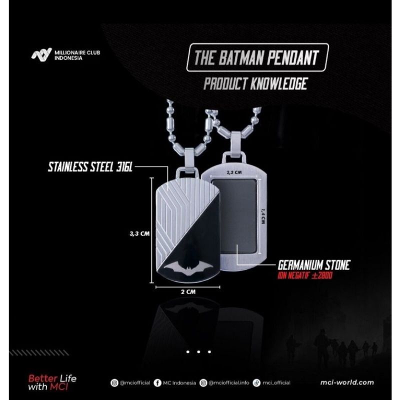 NEW KALUNG PENDANT BATMAN MCI