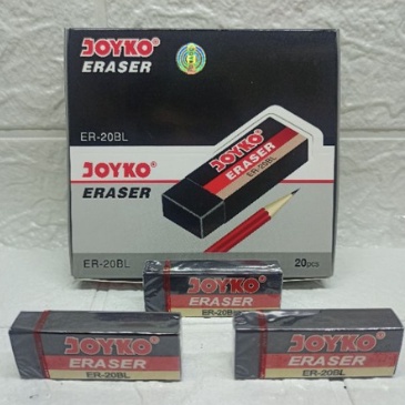 

( 1 Box / 20 Pcs ) Penghapus Joyko Besar Eraser ER-20BL Hitam