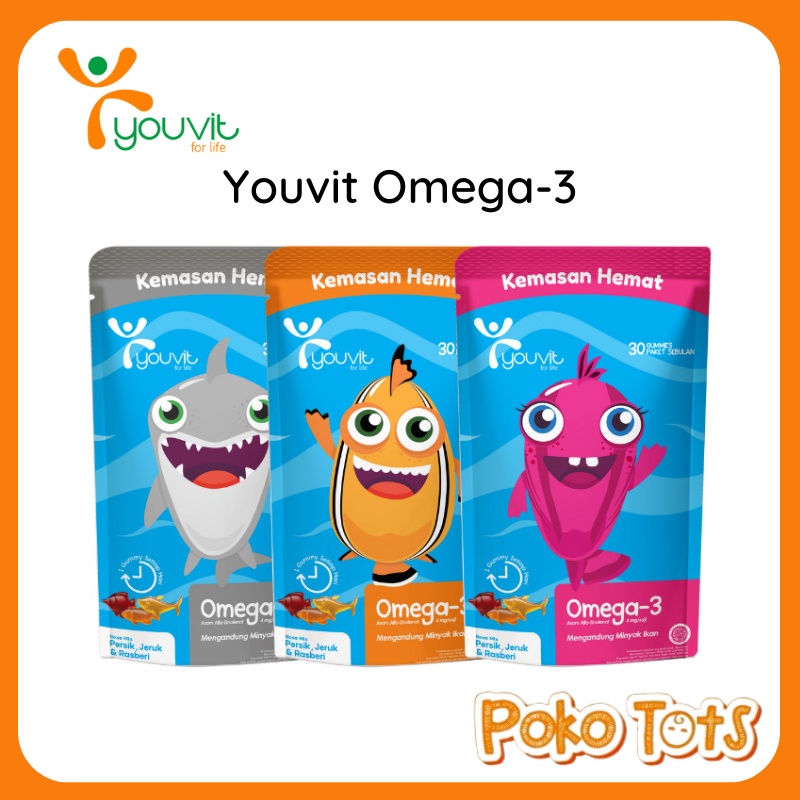 Youvit Omega 3 Multivitamin Anak 7 &amp; 30 Gummies Suplemen Imunitas dan Kecerdasan Otak Anak WHS