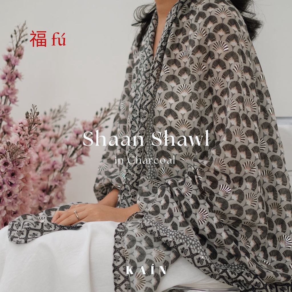 SHOPKAIN Shaan Shawl in Charcoal - 福 Fú Collection