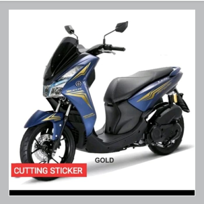 

TERLARIS | STRIPING LIST BODY CUTTING STICKER YAMAHA LEXI untuk motor biru - gold
