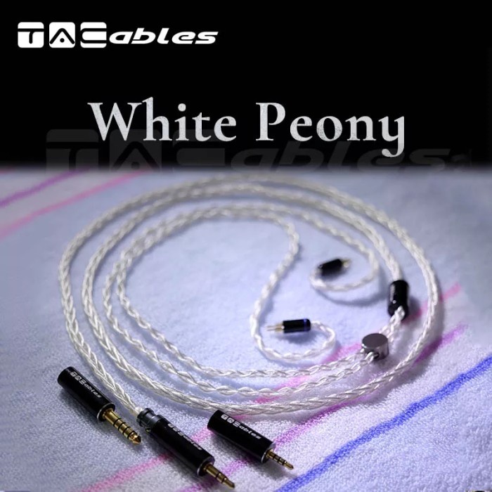 TACables WHITE PEONY Litz 24AWG 6N Silver Plated Upgrade Cable Modular - MMCX