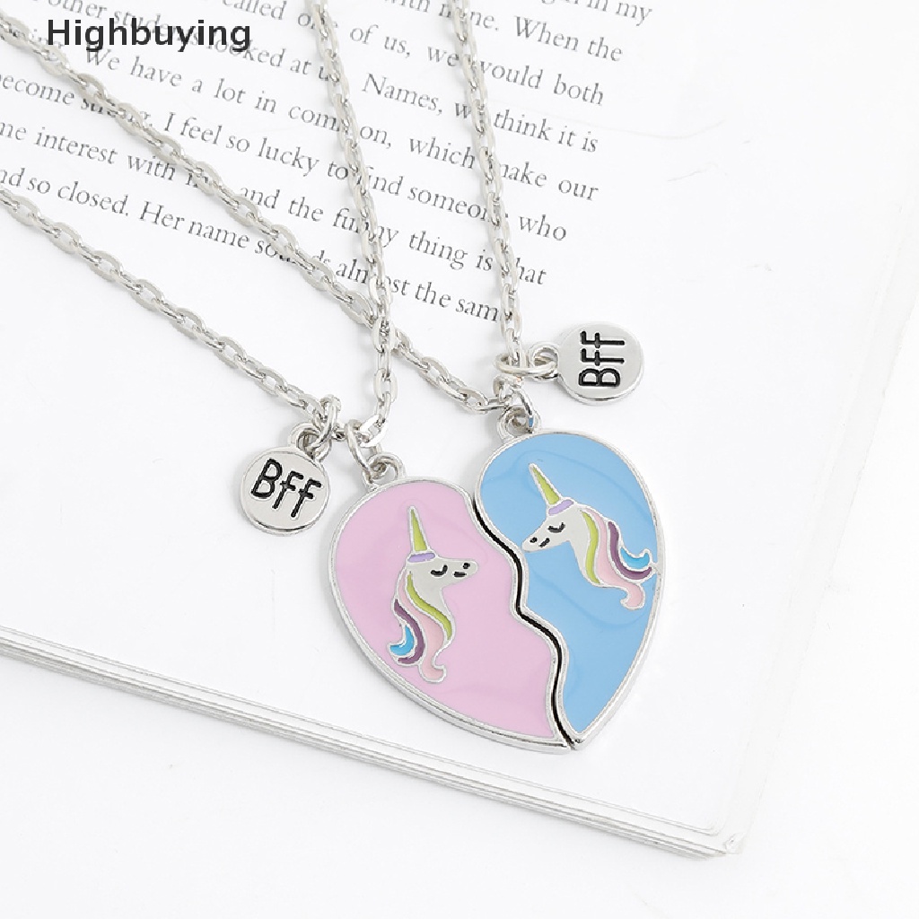 Hbid Kalung Best Friends Pecah 2pcs Unicorn Love Jahitan Kalung Persahabatan Glory