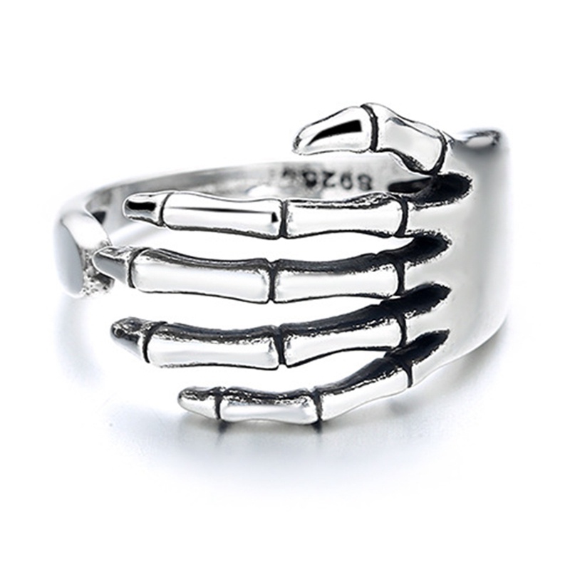 Trendi Vintage Resizable Skeleton Hand Grips Jari Cincin Perhiasan