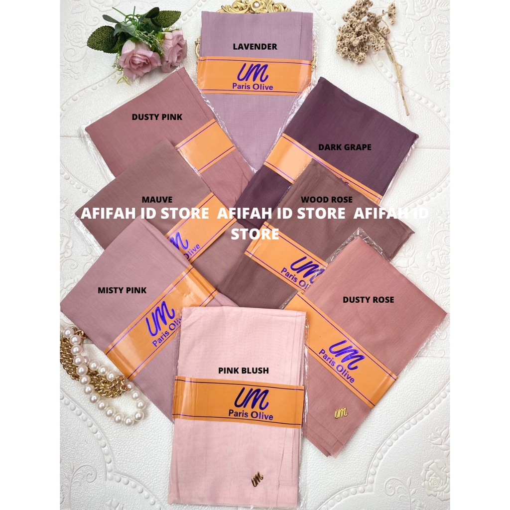 Umama Scarf - Kerudung Polos Segi Empat Paris Olive LC AFIFAH ID STORE