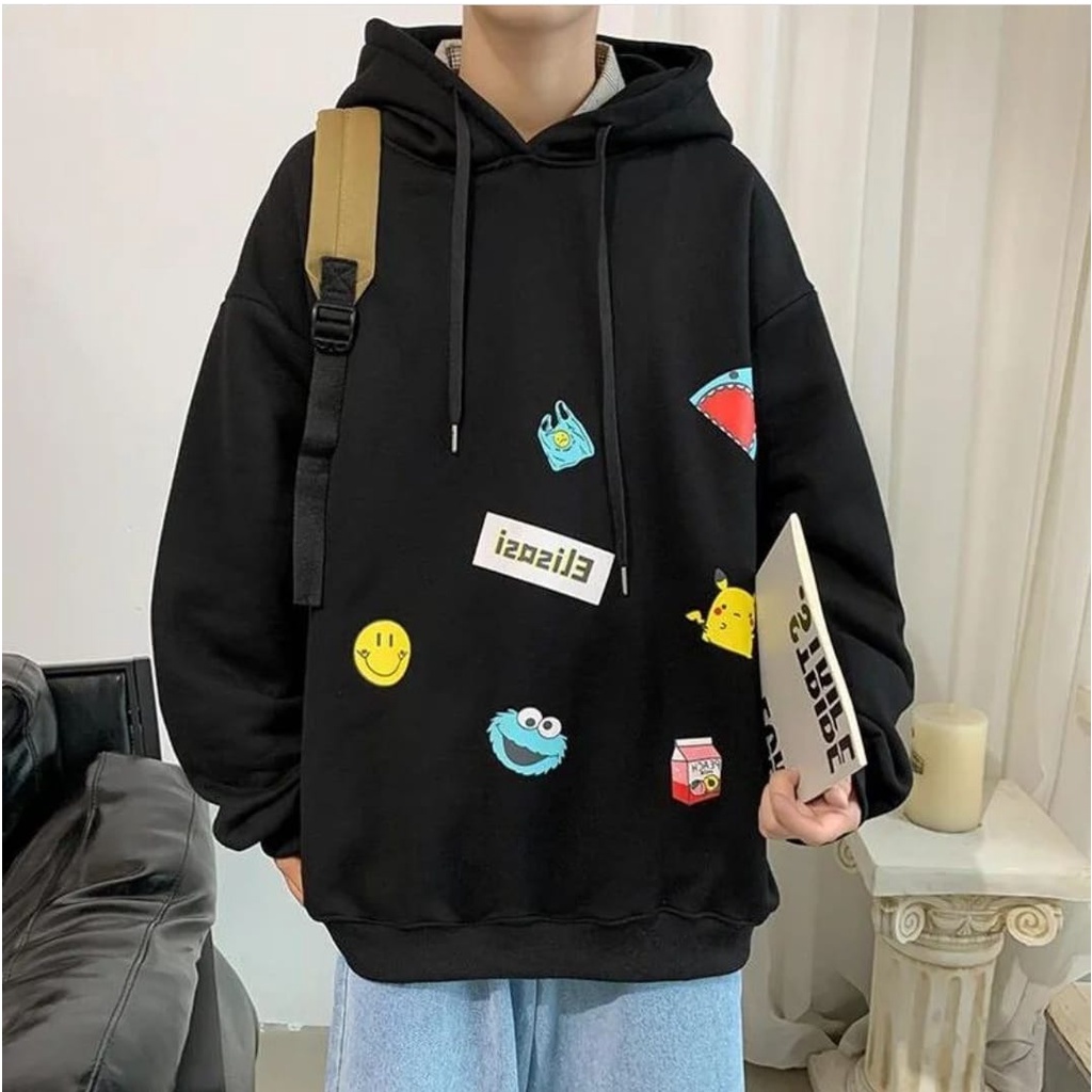 SWEATER HOODIE ELISASI OVERSIZE / SWEATER HOODIE OVERSIZE PRIA-WANITA