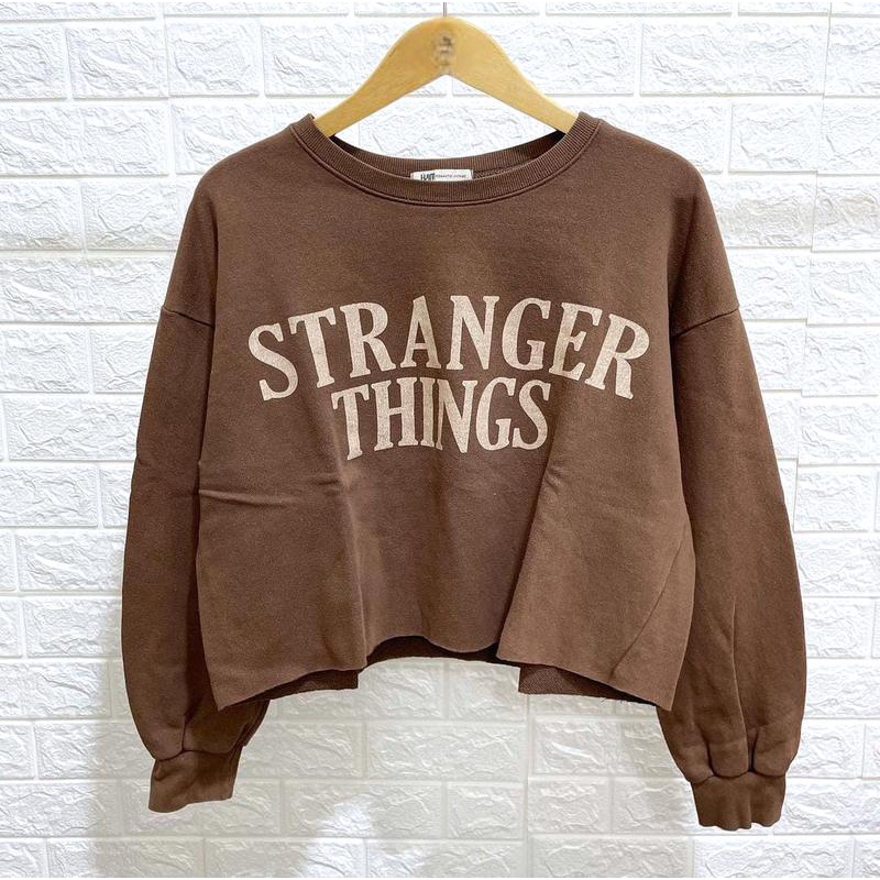 NTR STRANGER THINGS CROPE CREWNECK SWEATER CROOPE TOP WANITA (IC)